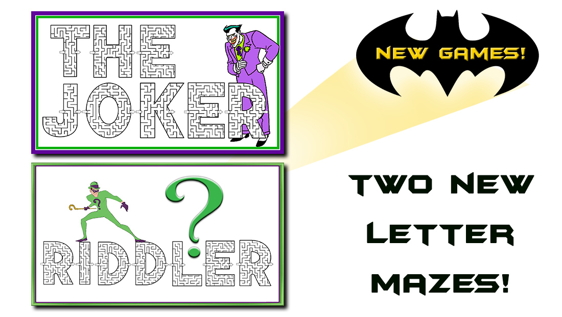 NEW! Joker & Riddler Letter Mazes